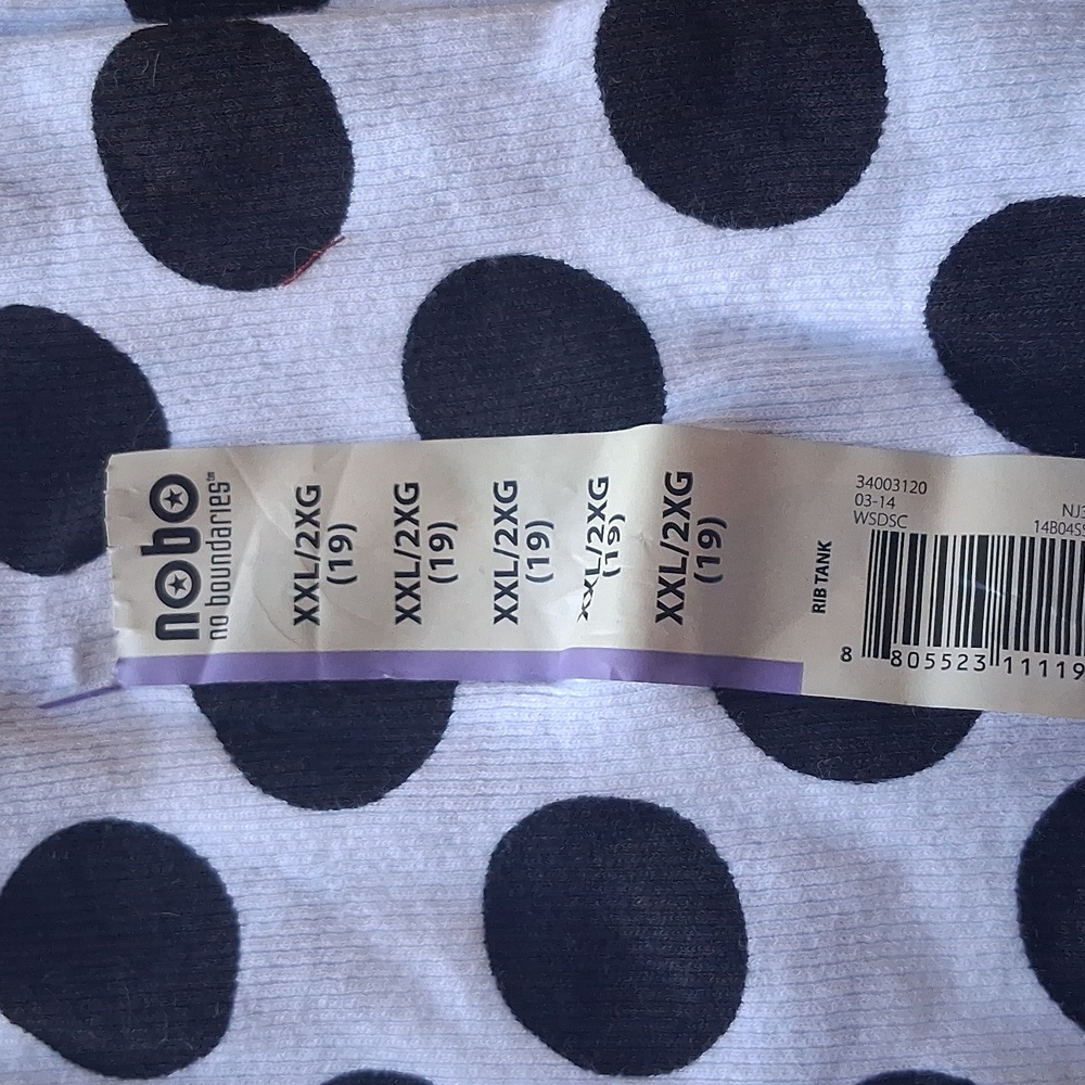 NOBO Black and White Polka Dot Rib Tank - Picture 2 of 5